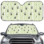 Cute Panda And Bamboo Pattern Print Car Windshield Sun Shade