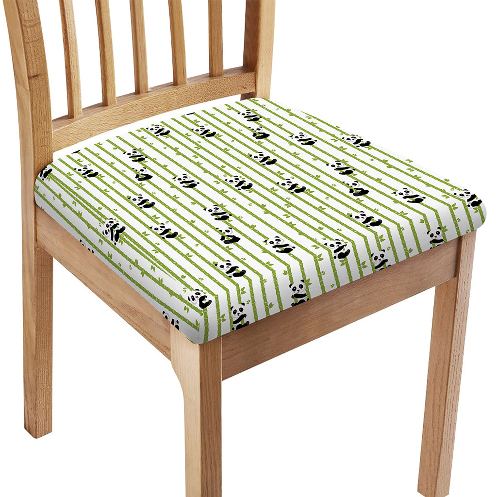 Cute Panda And Bamboo Pattern Print Chair Cushion Cover