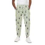 Cute Panda And Bamboo Pattern Print Cotton Pants