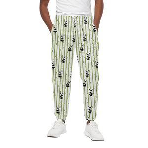 Cute Panda And Bamboo Pattern Print Cotton Pants