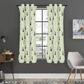 Cute Panda And Bamboo Pattern Print Grommet Curtain Panels