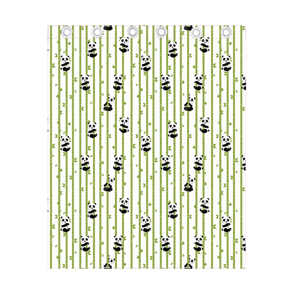 Cute Panda And Bamboo Pattern Print Curtain