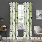 Cute Panda And Bamboo Pattern Print Curtain