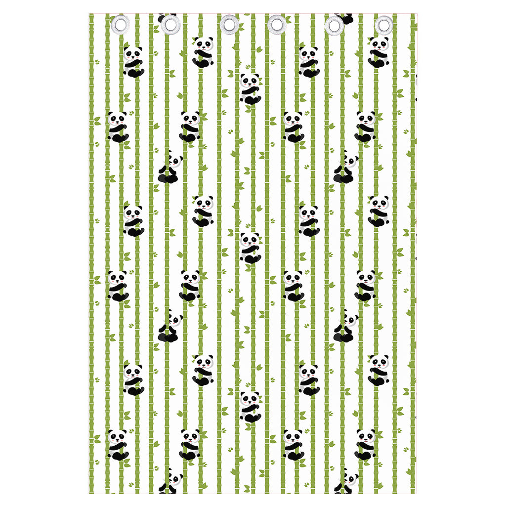 Cute Panda And Bamboo Pattern Print Curtain