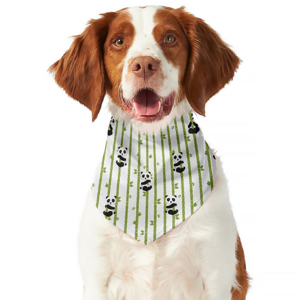 Cute Panda And Bamboo Pattern Print Dog Bandana