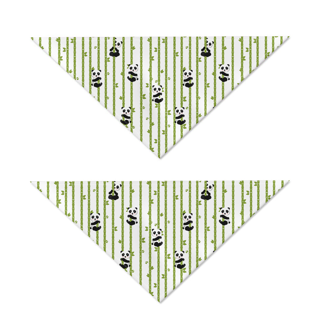 Cute Panda And Bamboo Pattern Print Dog Bandana