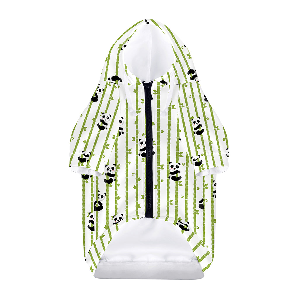 Cute Panda And Bamboo Pattern Print Dog Zip Up Hoodie