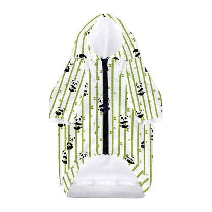 Cute Panda And Bamboo Pattern Print Dog Zip Up Hoodie