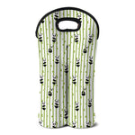 Cute Panda And Bamboo Pattern Print Double Neoprene Wine Tote