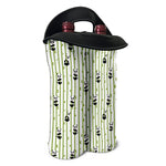 Cute Panda And Bamboo Pattern Print Double Neoprene Wine Tote