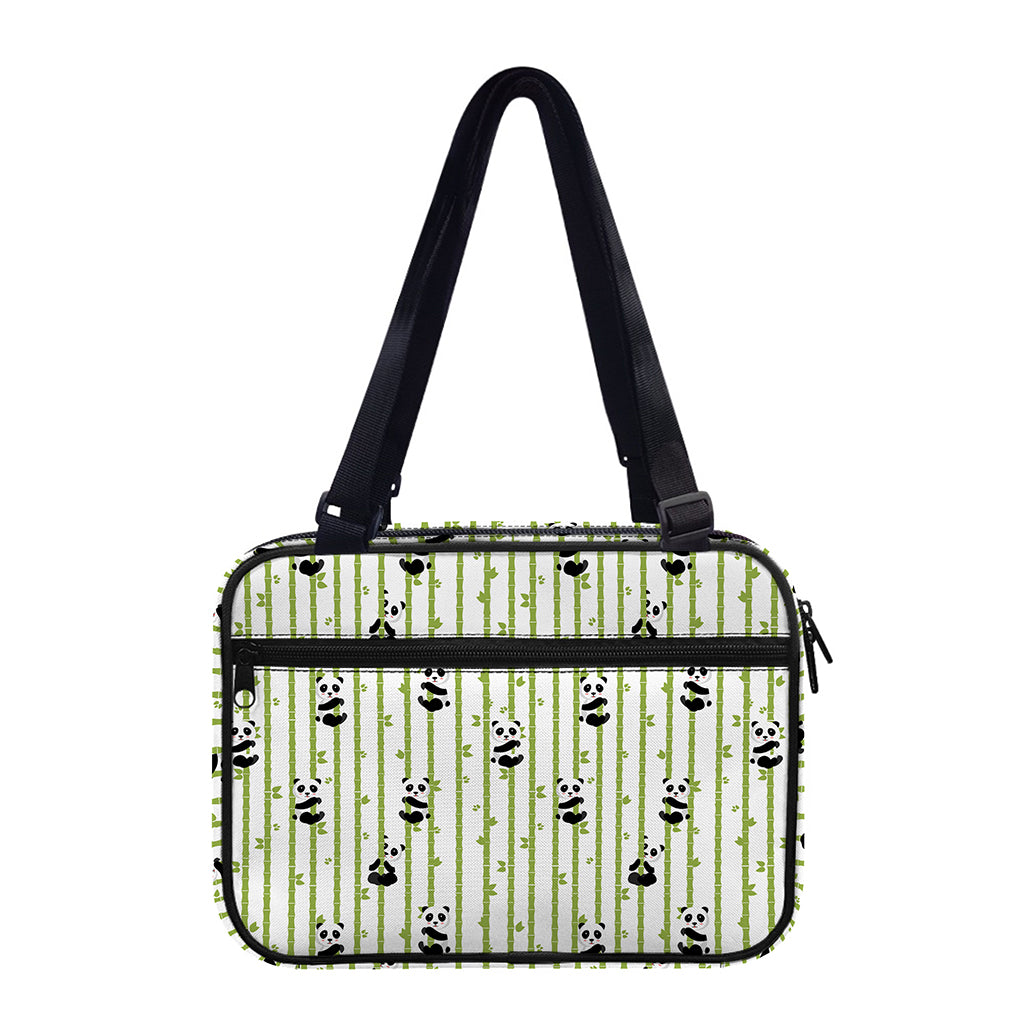 Cute Panda And Bamboo Pattern Print Double Strap Bible Bag