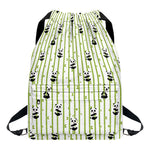 Cute Panda And Bamboo Pattern Print Drawstring Backpack