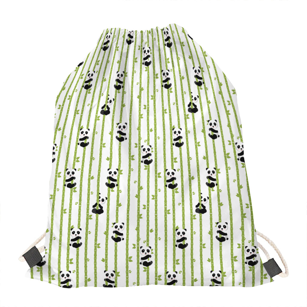 Cute Panda And Bamboo Pattern Print Drawstring Bag