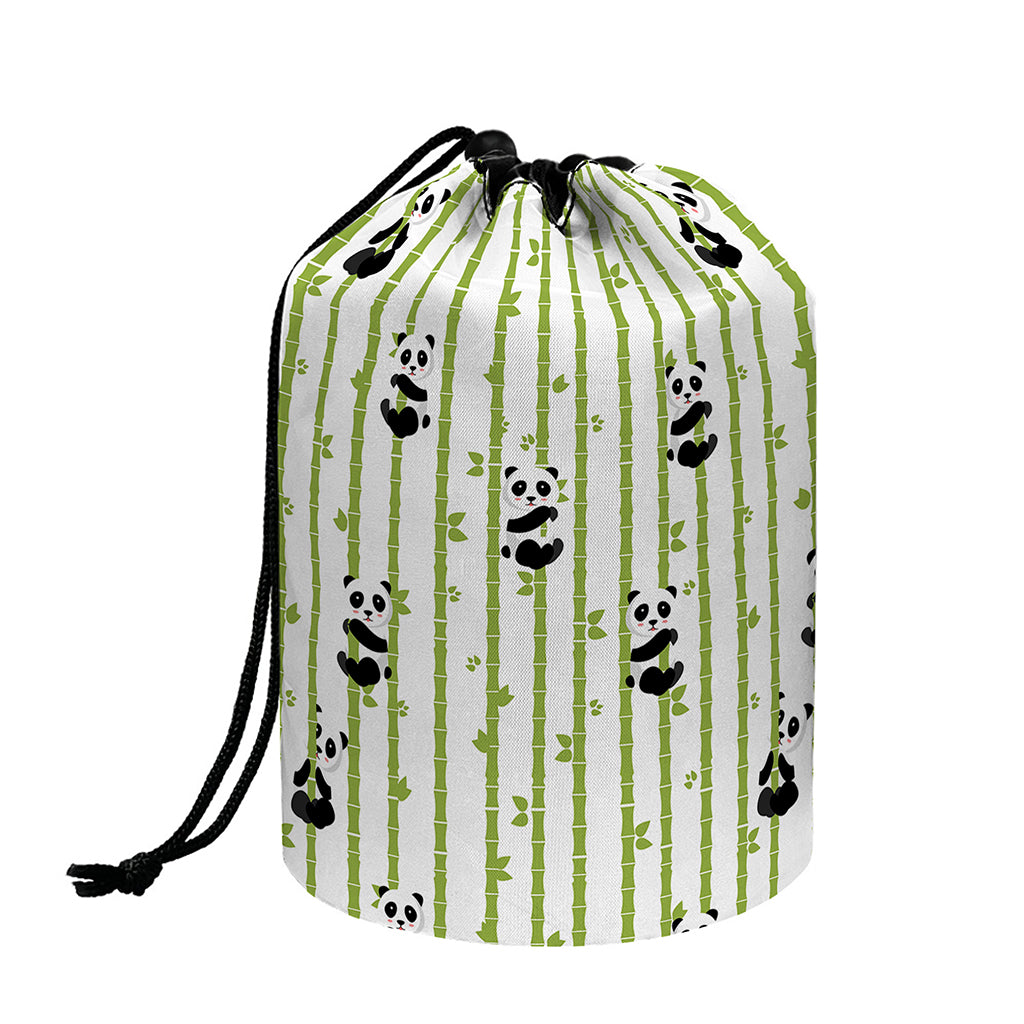 Cute Panda And Bamboo Pattern Print Drawstring Makeup Bag