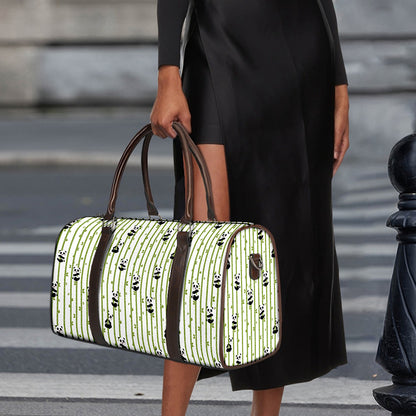 Cute Panda And Bamboo Pattern Print Duffle Bag