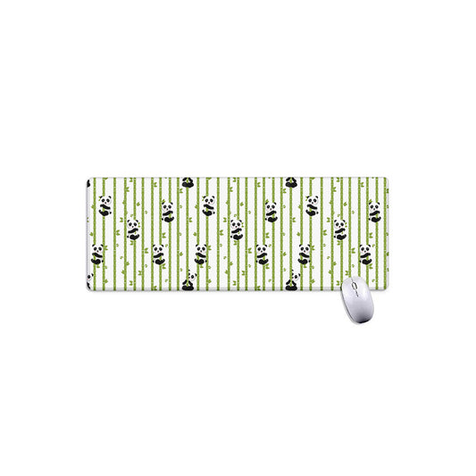Cute Panda And Bamboo Pattern Print Extended Mouse Pad