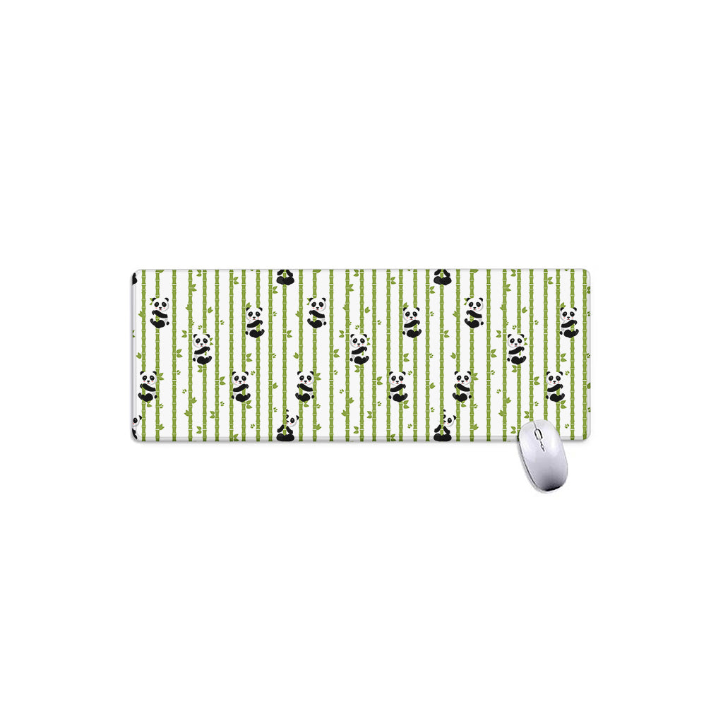 Cute Panda And Bamboo Pattern Print Extended Mouse Pad