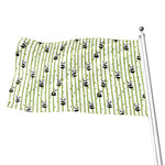 Cute Panda And Bamboo Pattern Print Flag