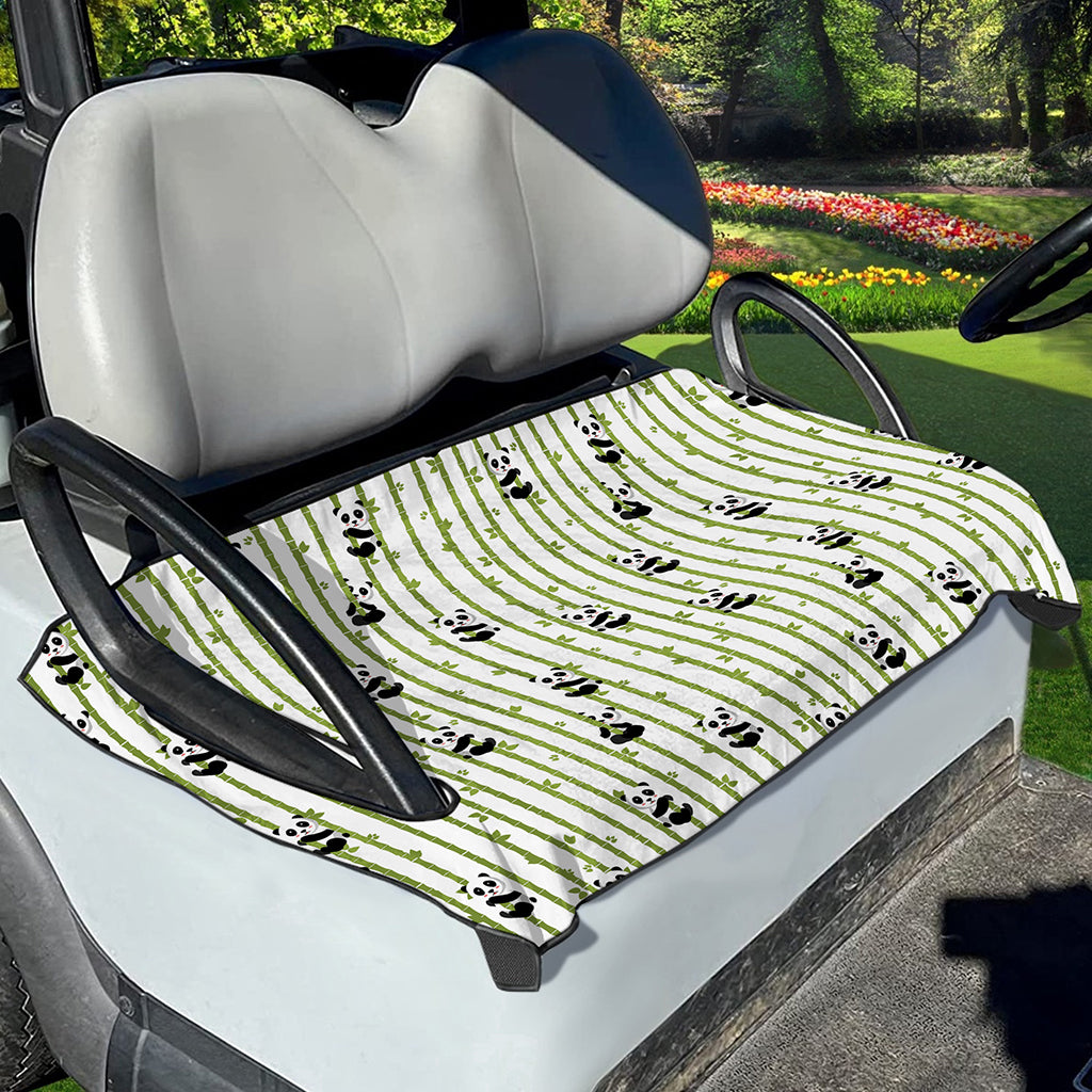 Cute Panda And Bamboo Pattern Print Golf Cart Seat Cover