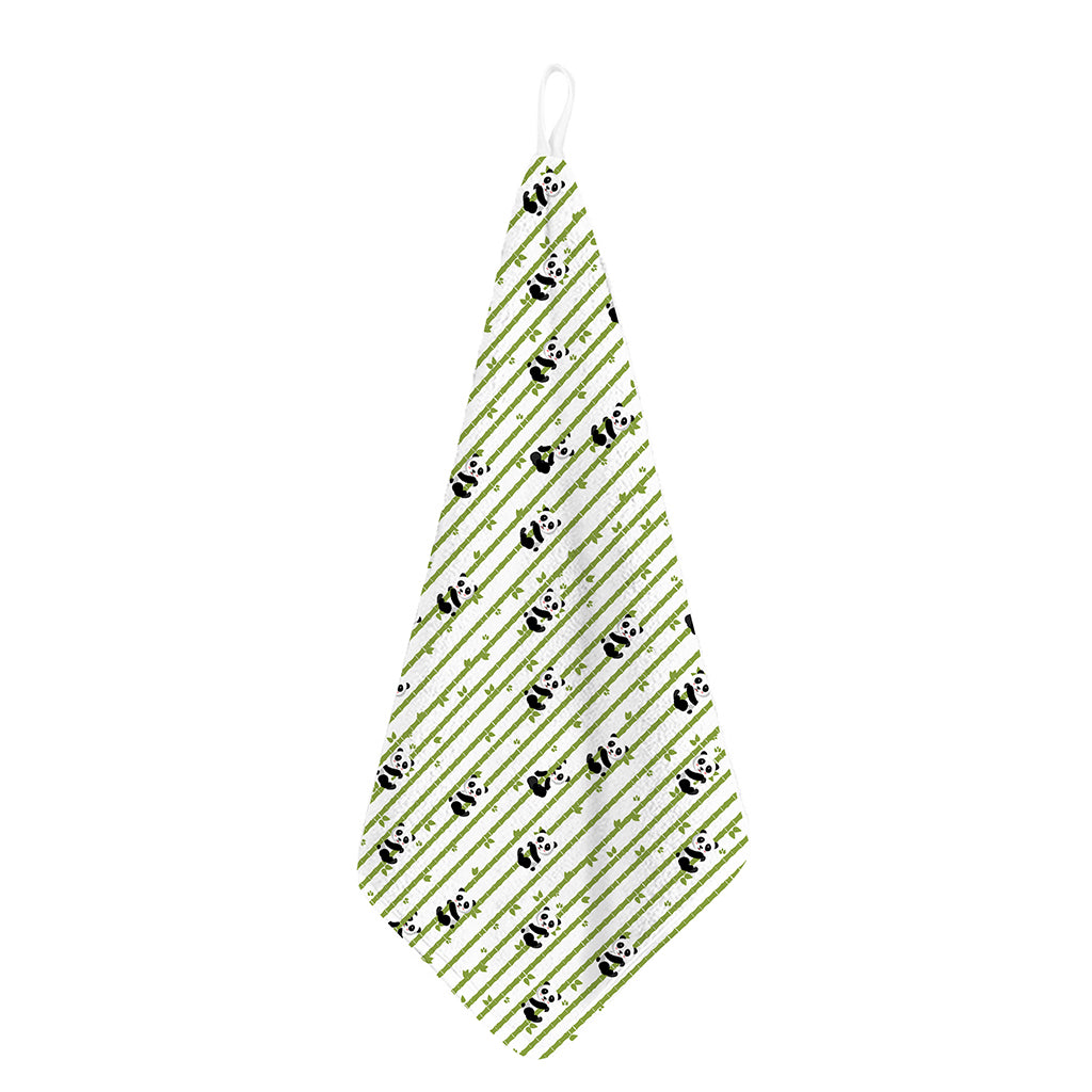 Cute Panda And Bamboo Pattern Print Hand Towel