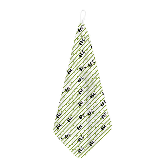 Cute Panda And Bamboo Pattern Print Hand Towel
