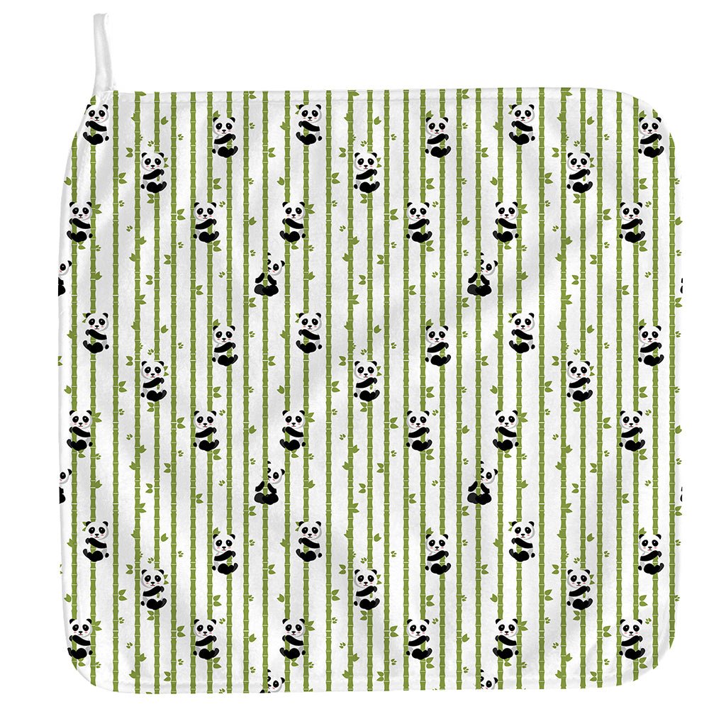 Cute Panda And Bamboo Pattern Print Hand Towel