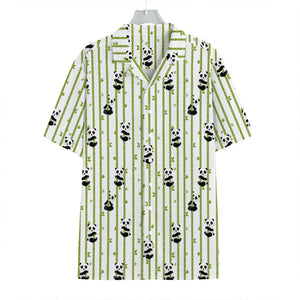 Cute Panda And Bamboo Pattern Print Hawaiian Shirt