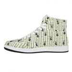 Cute Panda And Bamboo Pattern Print High Top Leather Sneakers