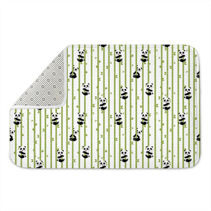 Cute Panda And Bamboo Pattern Print Indoor Door Mat