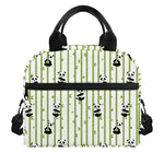Cute Panda And Bamboo Pattern Print Insulated Lunch Bag