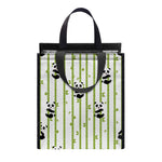 Cute Panda And Bamboo Pattern Print Insulated Lunch Tote