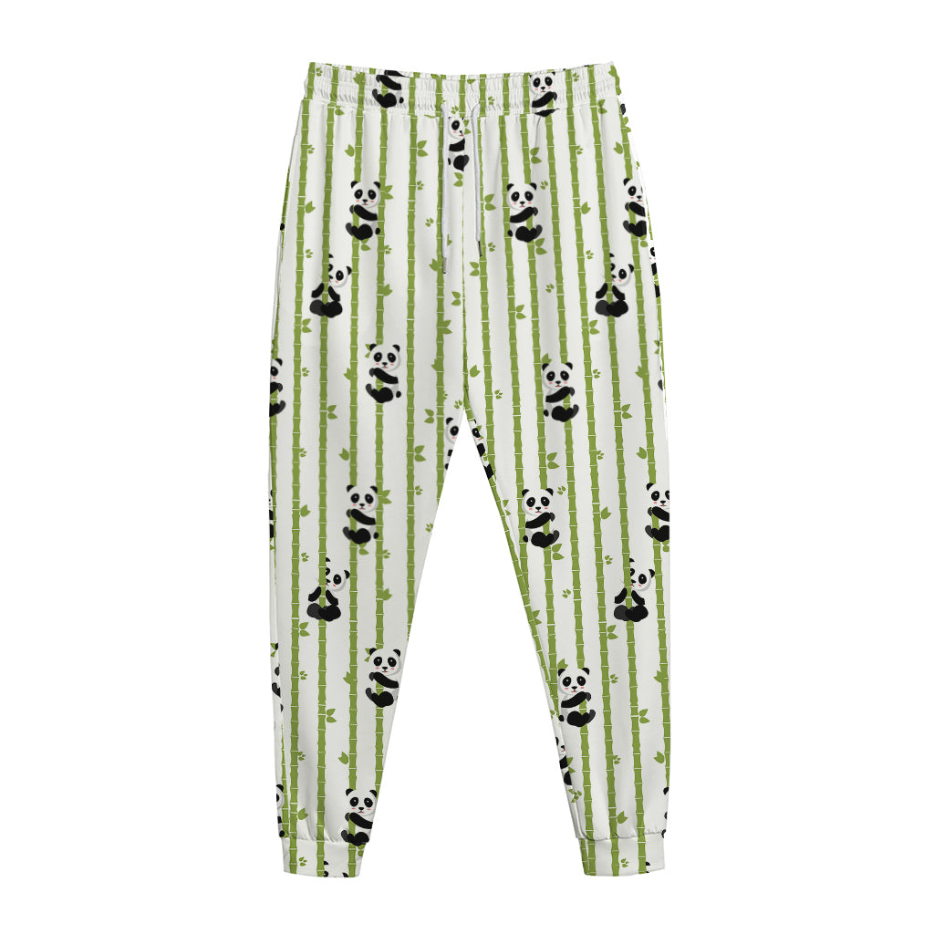 Cute Panda And Bamboo Pattern Print Jogger Pants