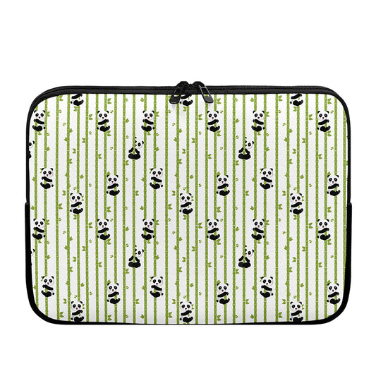Cute Panda And Bamboo Pattern Print Laptop Sleeve