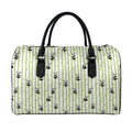 Cute Panda And Bamboo Pattern Print Leather Duffel Bag