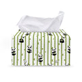 Cute Panda And Bamboo Pattern Print Leather Tissue Box Cover