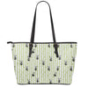 Cute Panda And Bamboo Pattern Print Leather Tote Bag