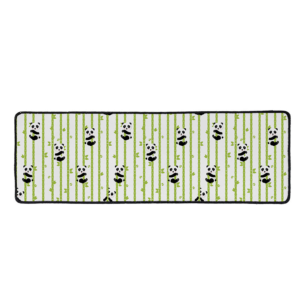 Cute Panda And Bamboo Pattern Print Long Kitchen Mat