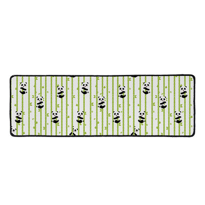 Cute Panda And Bamboo Pattern Print Long Kitchen Mat