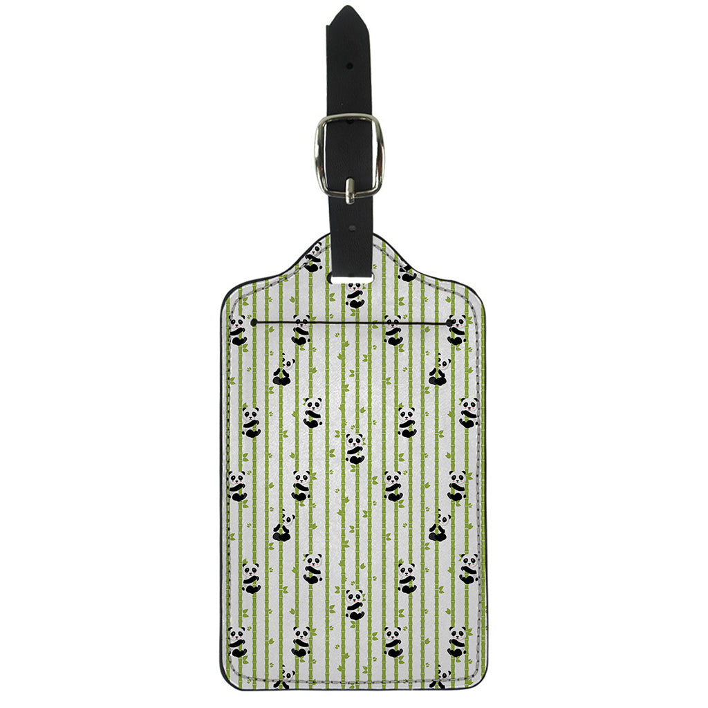 Cute Panda And Bamboo Pattern Print Luggage Tag