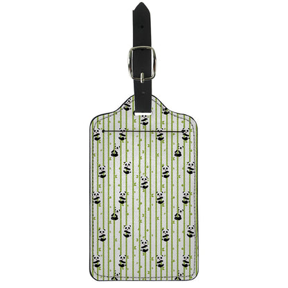 Cute Panda And Bamboo Pattern Print Luggage Tag