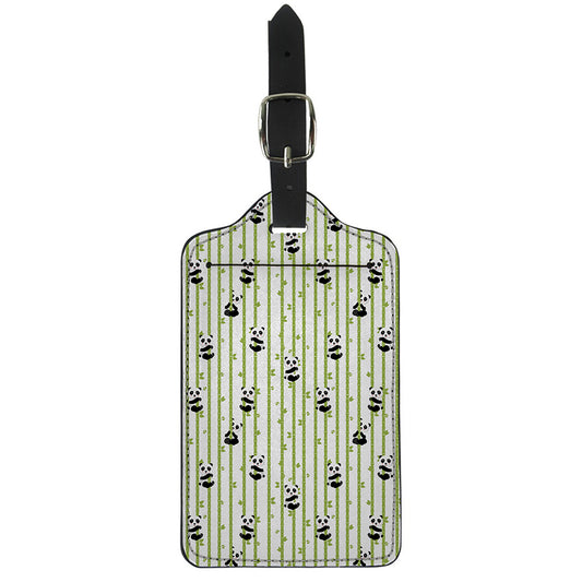 Cute Panda And Bamboo Pattern Print Luggage Tag