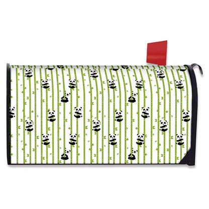Cute Panda And Bamboo Pattern Print Mailbox Cover