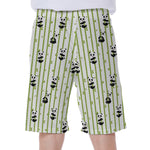 Cute Panda And Bamboo Pattern Print Men's Beach Shorts