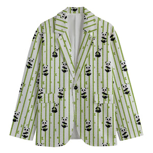 Cute Panda And Bamboo Pattern Print Men's Blazer