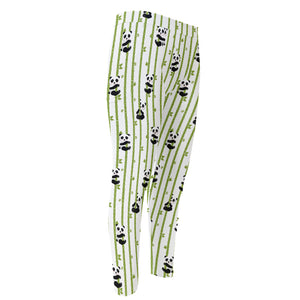 Cute Panda And Bamboo Pattern Print Men's Compression Pants