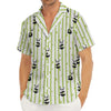 Cute Panda And Bamboo Pattern Print Men's Deep V-Neck Shirt