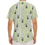 Cute Panda And Bamboo Pattern Print Men's Deep V-Neck Shirt