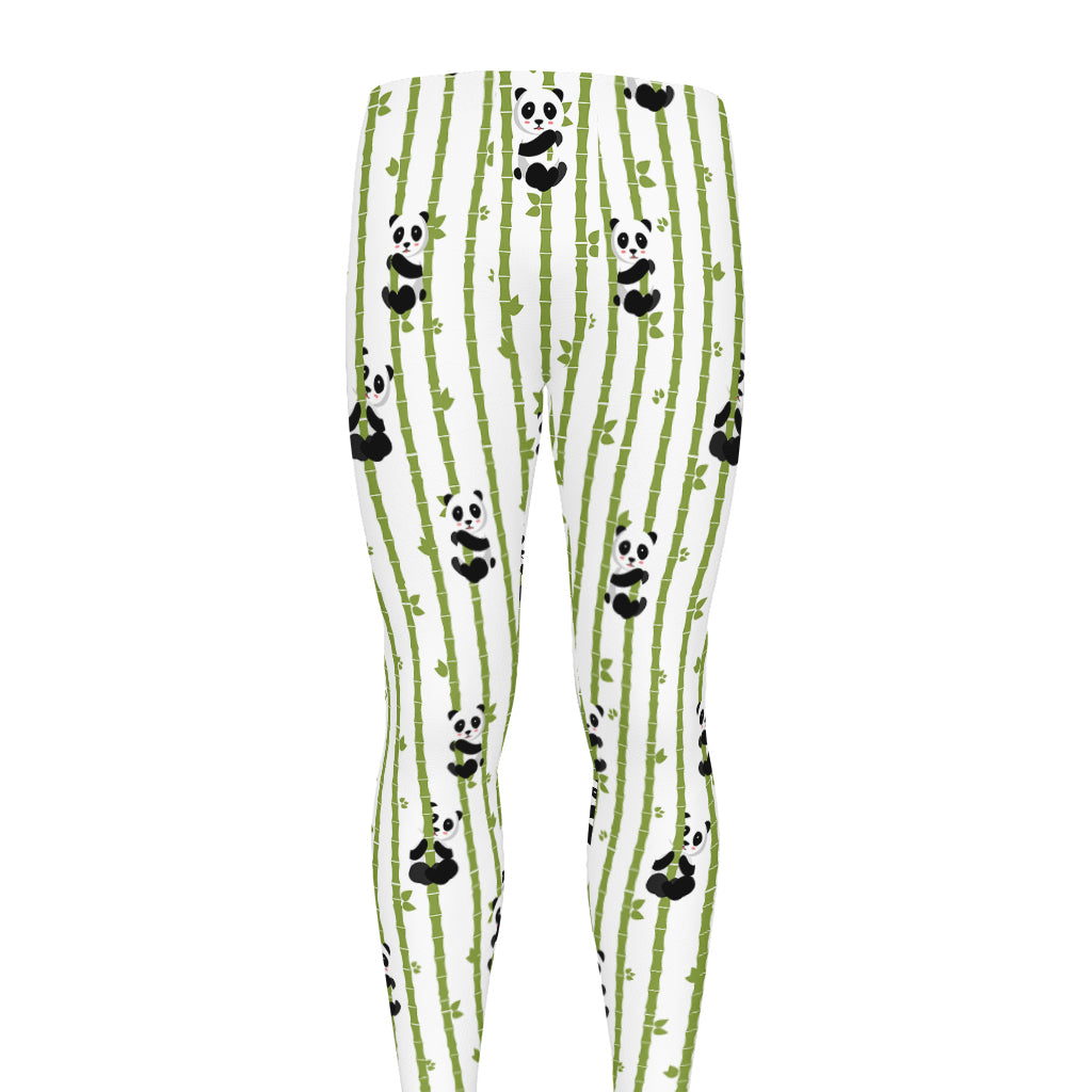 Cute Panda And Bamboo Pattern Print Men's leggings