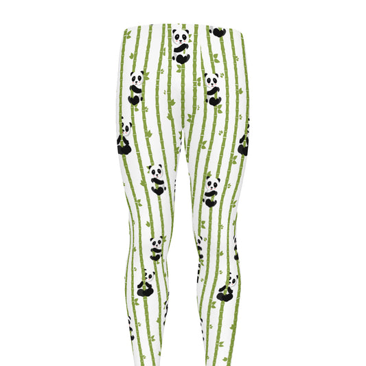 Cute Panda And Bamboo Pattern Print Men's leggings