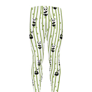 Cute Panda And Bamboo Pattern Print Men's leggings